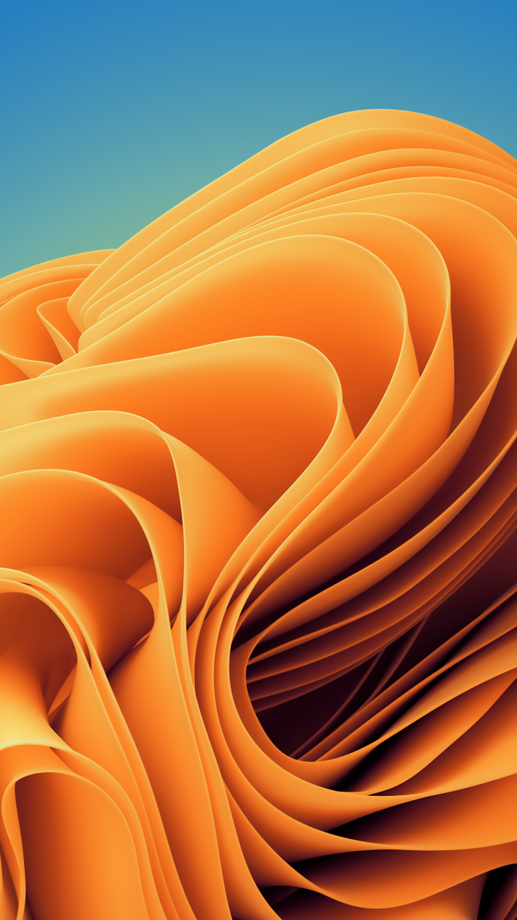 Windows 11 Wallpaper 4K, Sunset Orange, Stock
