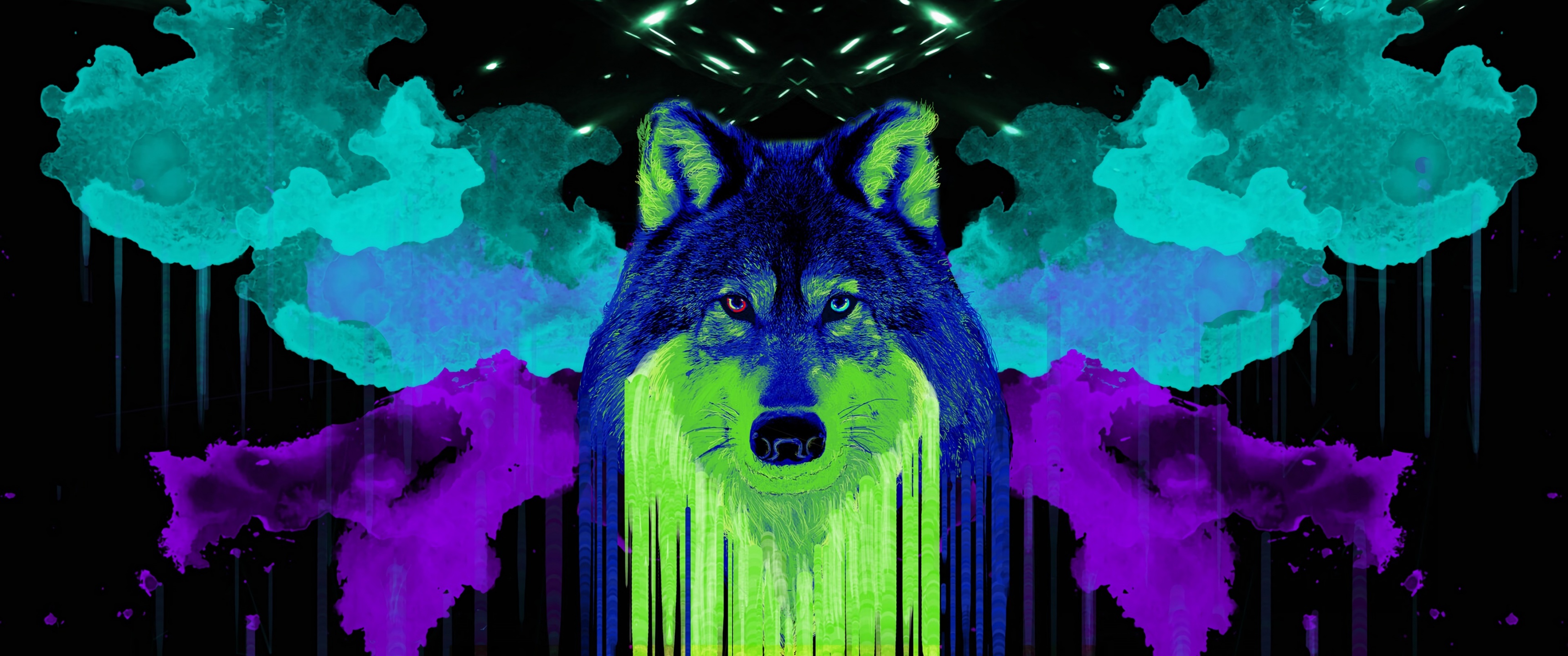 Wolf Wallpaper 4K, Artwork, Neon, Graphics CGI, #2029