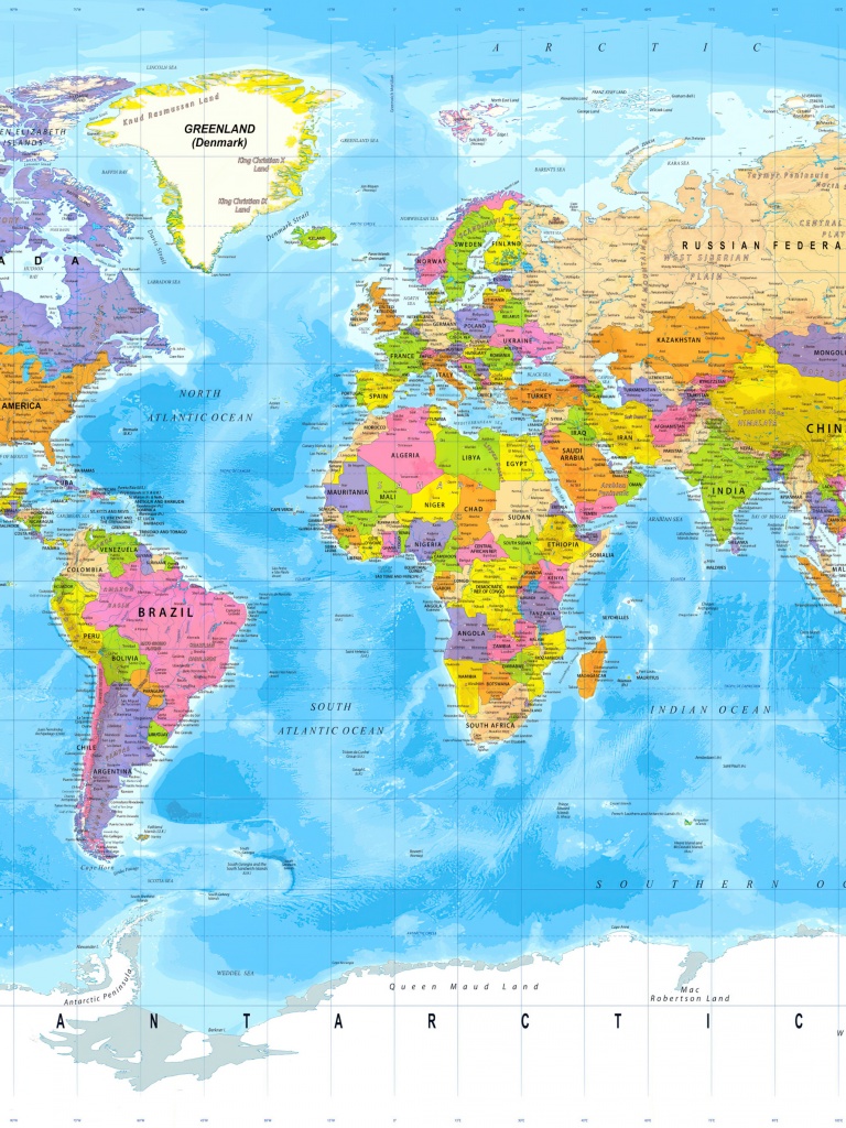 Political world map 4K Wallpaper