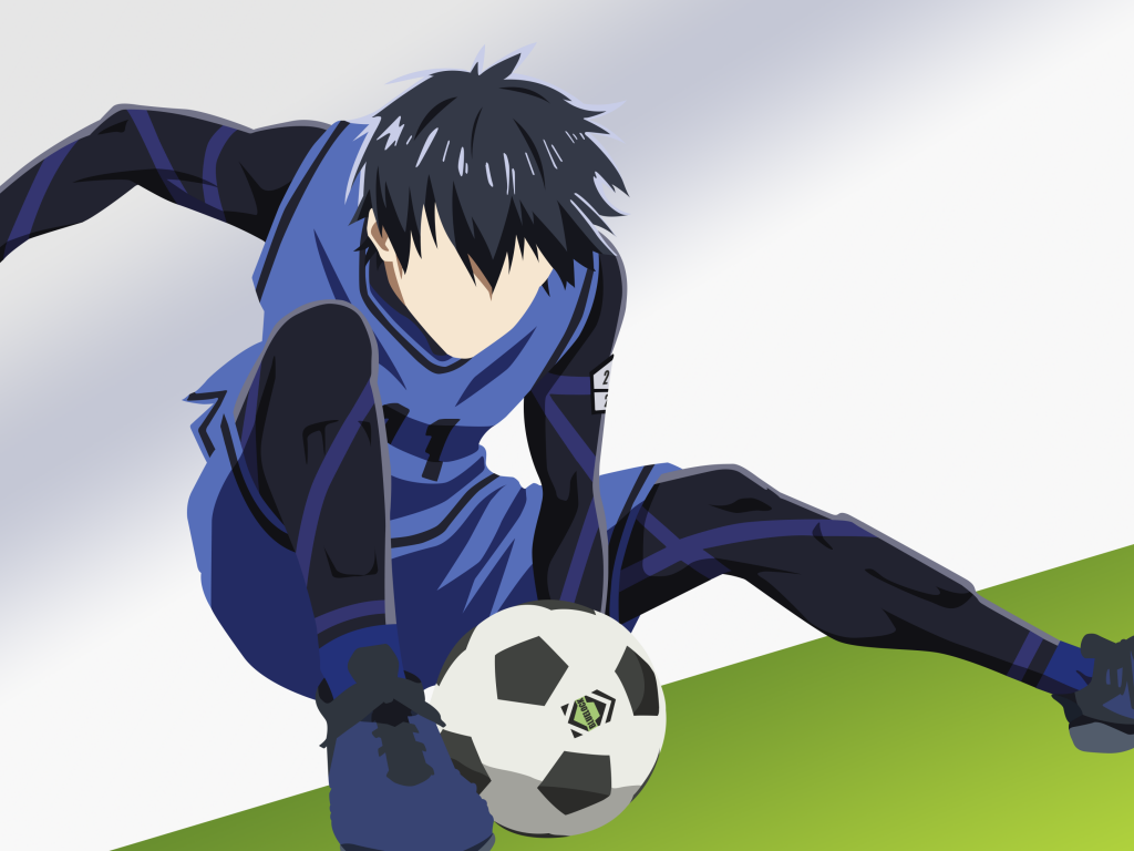 blue lock, soccer, anime boys, sweat, Anime screenshot, soccer ball, Isagi  Yoichi