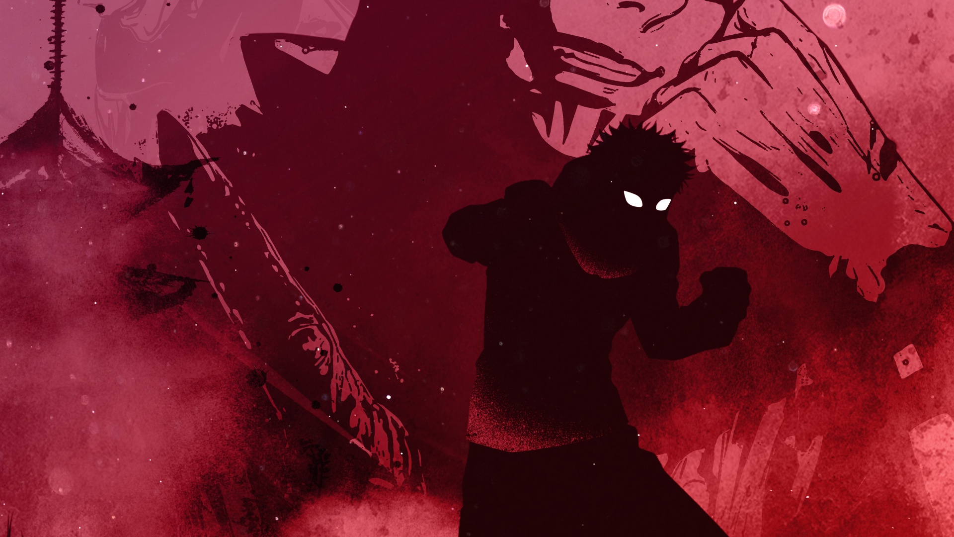 Yuji Itadori Wallpaper 4K, Silhouette, Jujutsu Kaisen