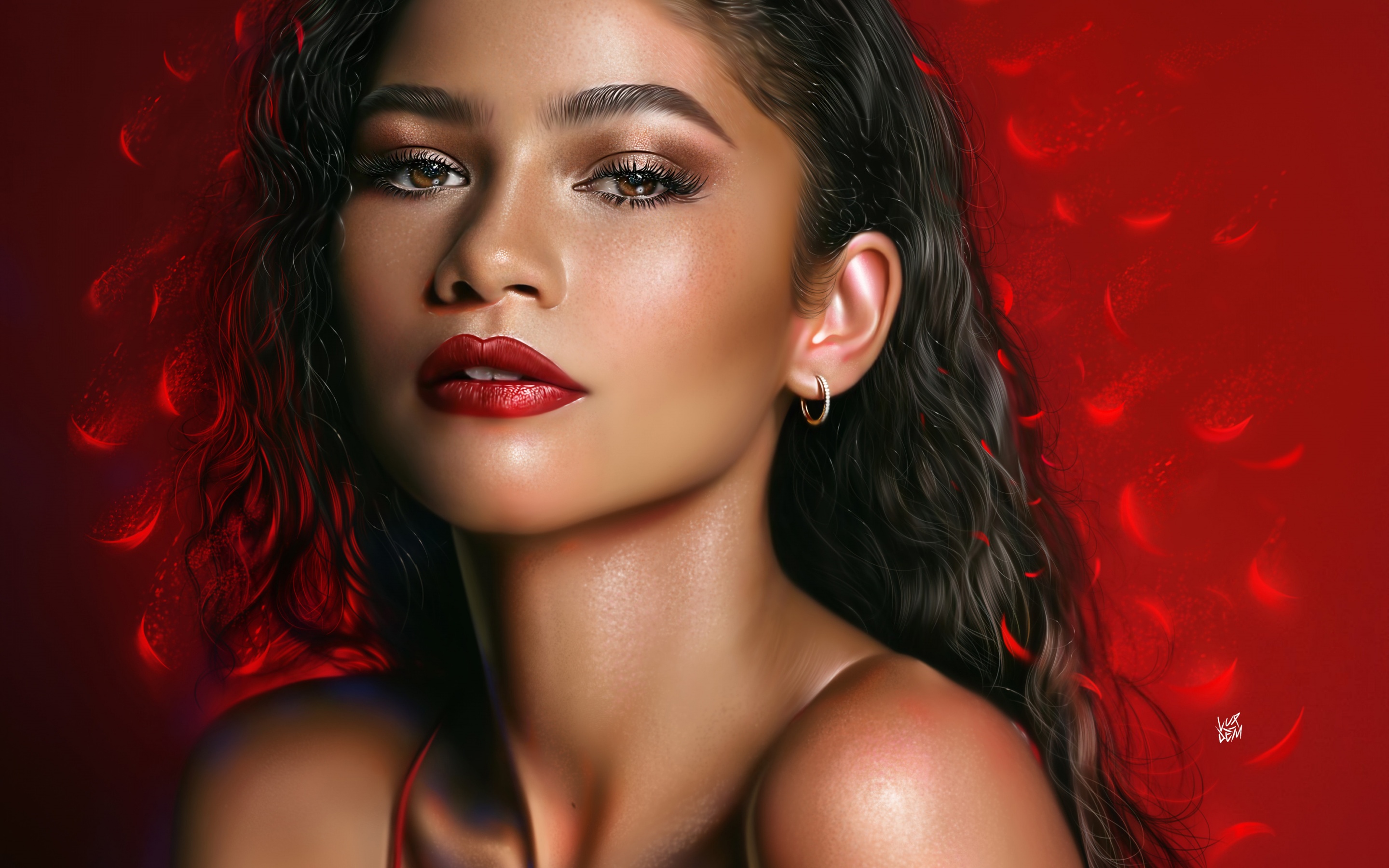 Zendaya Wallpaper 4K, Digital Art, American actress