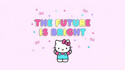 Future is bright, Hello kitty quotes, Hello Kitty background, Pink background, 5K