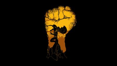 One Punch Man, AMOLED, Saitama, Black background, 5K