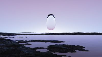 Surreal, Purple sky, Reflection, 3D, Glass, 5K