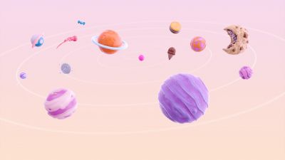 Solar system, Planets, Outer space, Gradient background, Windows 11 22H2, Stock