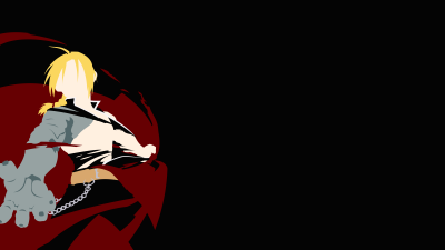 Fullmetal Alchemist, Edward Elric, Minimalist, Black background, 5K, 8K, Faceless