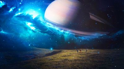 Exploring, Saturn, Planet, Surreal, Time travel, Space