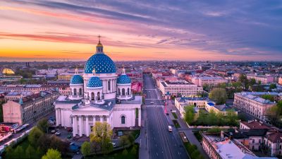 Trinity Cathedral, Saint Petersburg, Russia, Ancient architecture, Cityscape, 5K