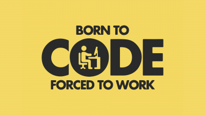 Born to Code, Programmer quotes, Yellow background