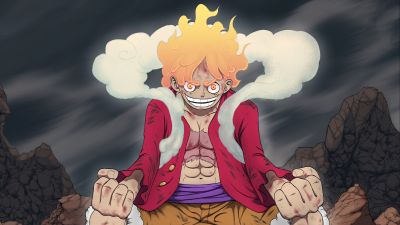 Luffy, 5K, Gear 5, One Piece, Sun God Nika