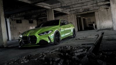 BMW M4 Coupe, Performance Kit, Dark background, 5K