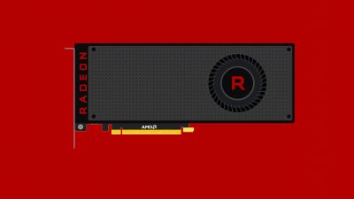 AMD Radeon, Graphics card, Minimalist, Red background, 5K, GPU