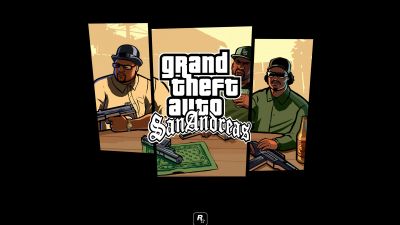 Grand Theft Auto: San Andreas, GTA San Andreas, GTA, Artwork, Black background, Big Smoke (GTA), Ryder (GTA), Rockstar Games