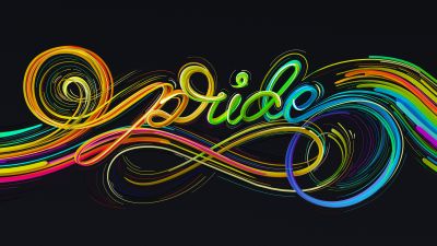 Microsoft Pride, Typography, Dark background, Dark aesthetic, Multicolor, LGBTQ