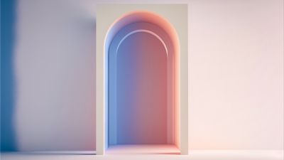 Doorway, Aesthetic, Gradient background, Pastel background