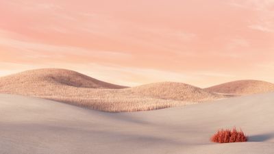 Desert, Landscape, Aesthetic, Microsoft Surface Laptop, Pink sky, 5K, 8K, Stock