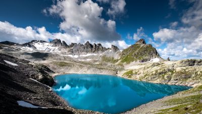 Pizol five lake hike, Alps, Switzerland, Hiking trail, Scenic, Outdoor, 5K, Aqua blue, Summer