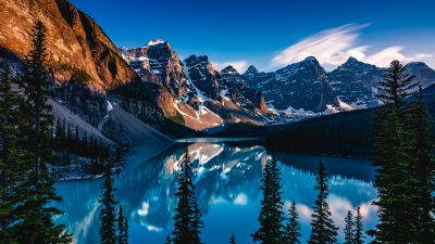 Moraine Lake, Banff National Park, Rocky Mountains, Glacial lake, Landscape, Outdoor, 5K