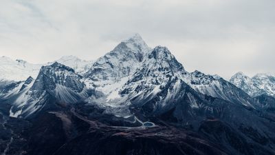 Mount Everest, Mountain Peak, Himalayas, Nepal, Summit, Scenery, 5K