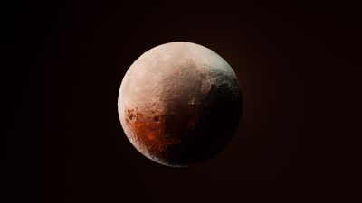 Moon, 3D Render, SpaceX, Brown background, Dark background, 5K