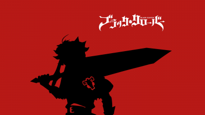 Asta, Silhouette, Black Clover, Red background, 5K