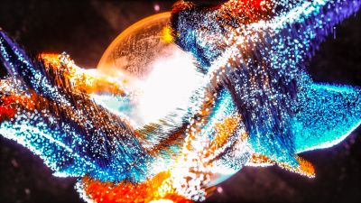 Particle explosion, Psychedelic, Colorful, 3D, Bright