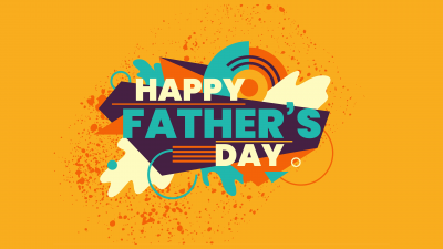 Happy Fathers Day, Typography, Yellow background, 5K, 8K