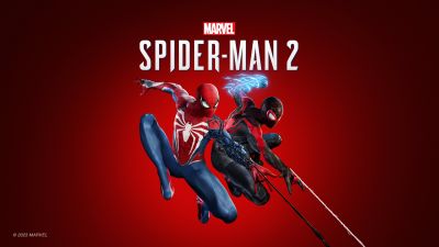 Marvel's Spider-Man 2, Cover Art, PlayStation 5, 2023 Games, Red background