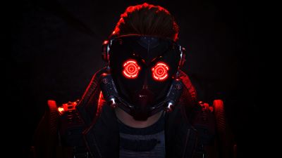 Star-Lord, Dark background, Marvel's Guardians of the Galaxy, PlayStation 5, PC Games