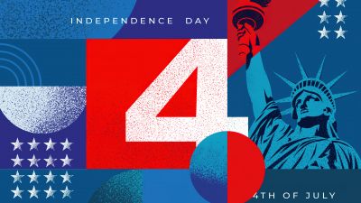 Independence Day, 4th of July, Statue of Liberty, United States of America, Black background