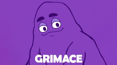 Grimace, 8K, Dark Orchid, Minimalist, Purple background, 5K, Simple