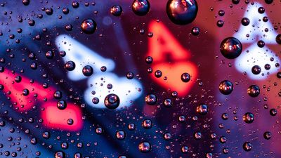 Water droplets, Glass, Macro, 5K