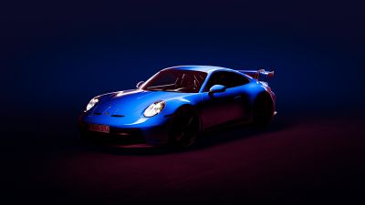 Porsche 911 GT3, Aesthetic, CGI, 5K