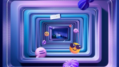Emoji, 3D Art, Donut, Smileys, Purple aesthetic, Dope, Depth, Windows 11, Sleek, Colorful