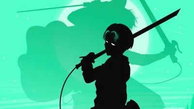 Levi Ackerman, Silhouette, Attack on Titan, 5K, Illustration, AOT