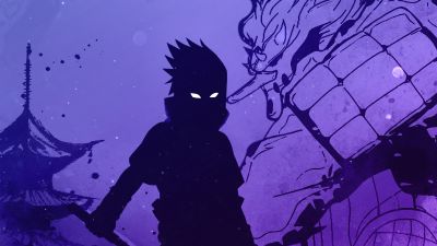 Sasuke Uchiha, Silhouette, Naruto, Illustration