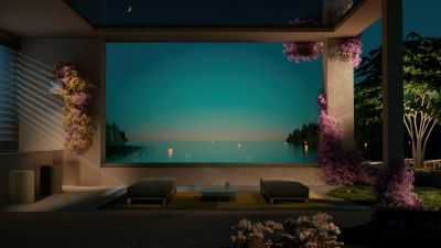 Ocean view, Resort, Aesthetic, Outdoor, Contemporary, Night, 5K
