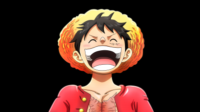 Luffy, Laughing, One Piece, 5K, Black background