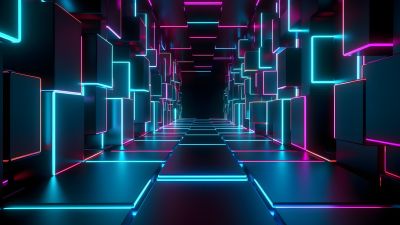 Neon Lights, 3D Render, Surreal, 5K, Neon background