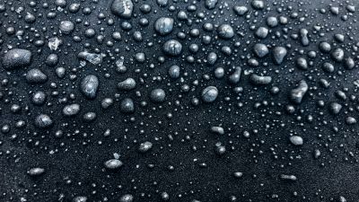 Droplets, Frozen, Tarmac, Rain drops, Monochrome, Bubbles