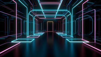 Neon art, Modern lighting, Interior, 5K