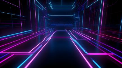 Neon Lights Wallpaper 4K, 3D Render, Surreal, 5K