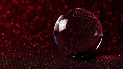 Crystal Ball, Red aesthetic, Bokeh Background, 5K, Macro
