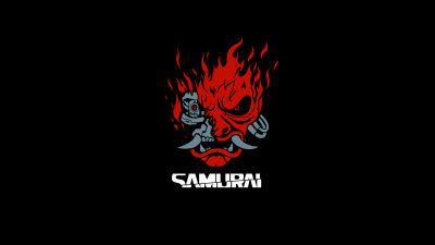 Samurai, Cyberpunk 2077, 10K, AMOLED, Logo, 5K, 8K