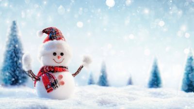 Christmas special, Snowman, Winter, Santa hat, Snowfall, 5K