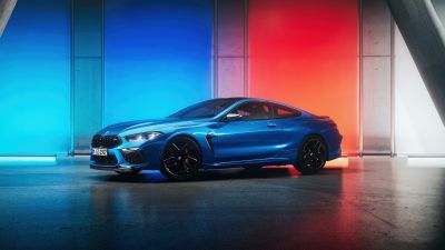 BMW M8 Competition, Unreal Engine 5, CGI, Colorful background