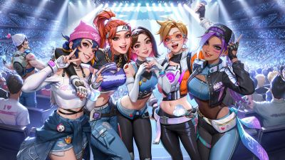 Overwatch 2, Le Sserafim, K-pop, Korean singers, Brigitte, DVa, Kiriko, Sombra, Tracer, 5K