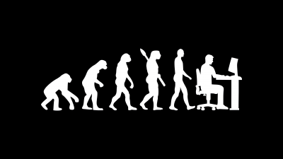 Human evolution, 8K, Programmer, Coder, Developer, Black background, 5K, Simple