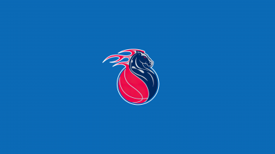 Detroit Pistons, 5K, Logo, Basketball team, Blue background